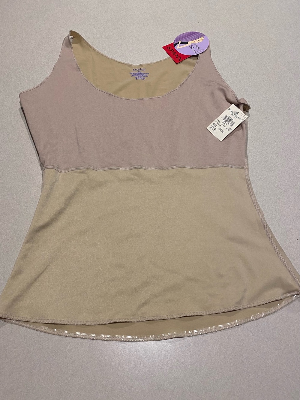 🩱💃🏻👌SPANX Two-Tone Beige & Dusty Mauve Scoop Neck Tank